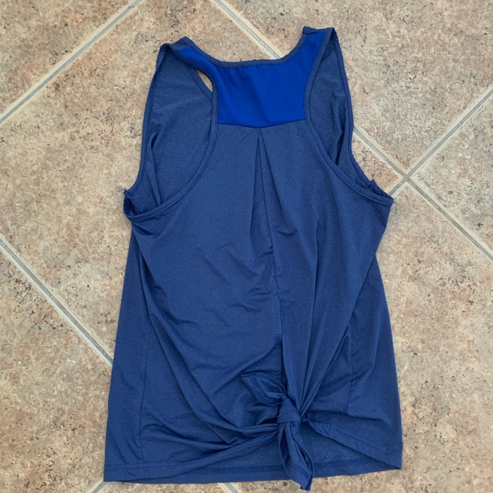 Blue athletic tank top